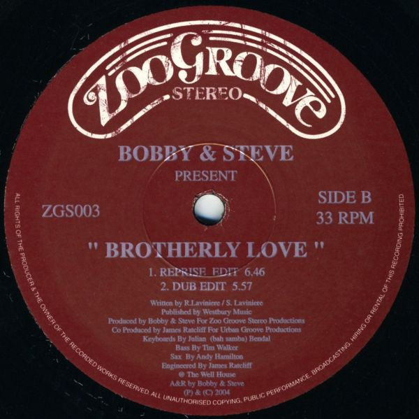 Bobby & Steve* : Brotherly Love (12")