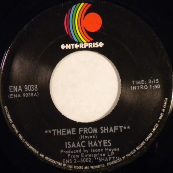 Isaac Hayes : Theme From Shaft (7", Single)