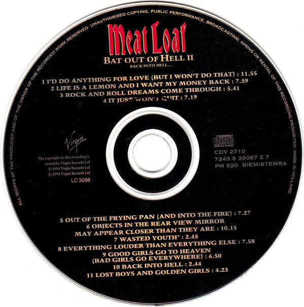 Meat Loaf : Bat Out Of Hell II: Back Into Hell (CD, Album)