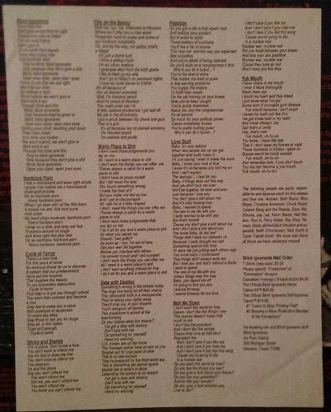 Blind Ignorents : Blind Ignorents (LP, Album)