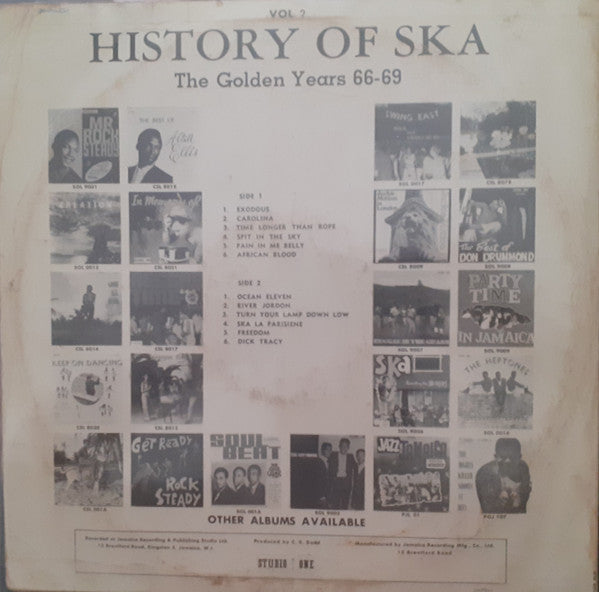 Various : History Of Ska Vol. 2 - The Golden Years 66-69 (LP, Comp)