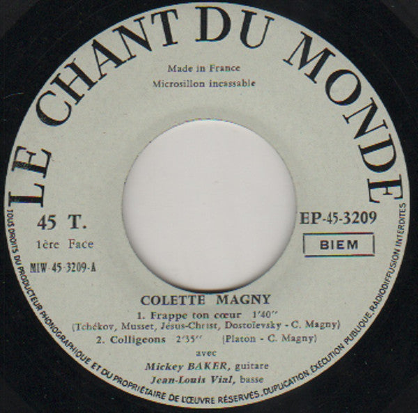 Colette Magny Avec Mickey Baker : Frappe Ton Cœur (7", EP)