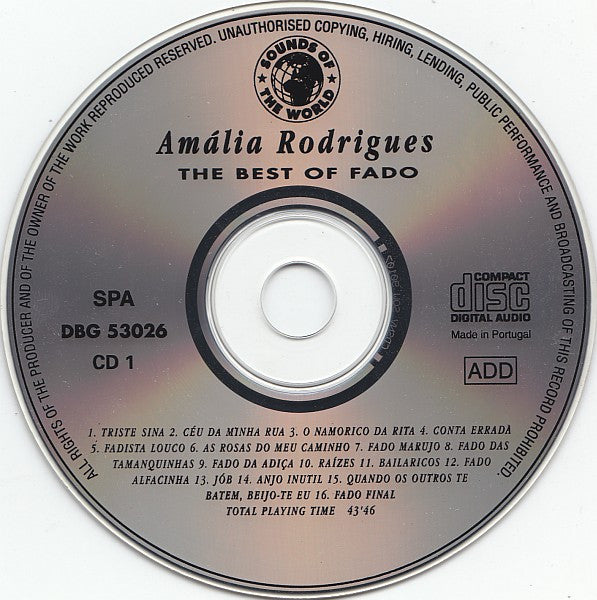 Amália Rodrigues : The Best Of Fado (2xCD, Comp)