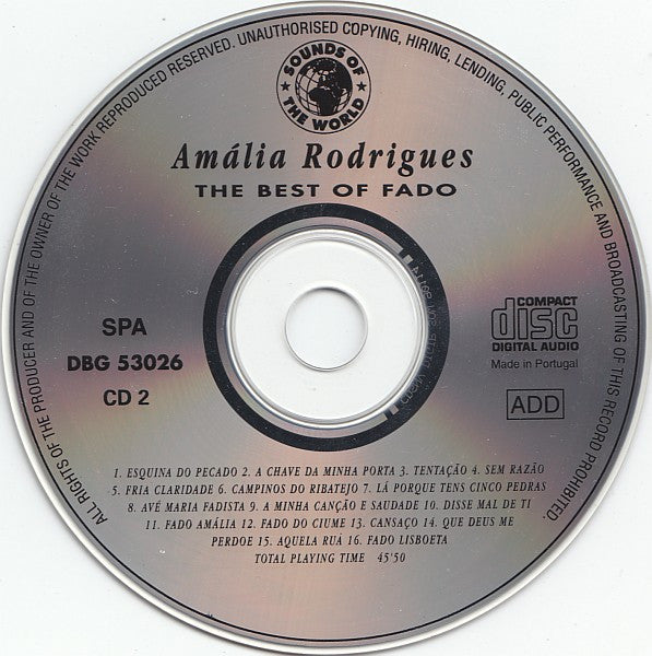 Amália Rodrigues : The Best Of Fado (2xCD, Comp)