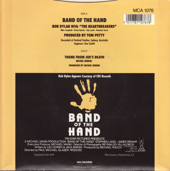 Bob Dylan With Tom Petty And The Heartbreakers : Band Of The Hand (7", Single, Sil)