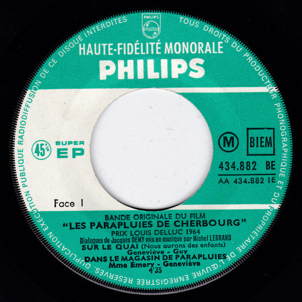 Various : Bande Originale Du Film : "Les Parapluies De Cherbourg" (7", EP)