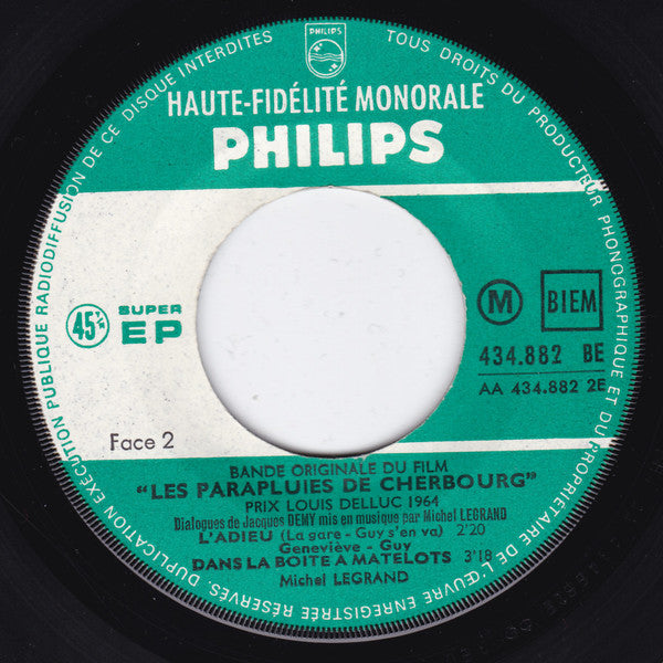 Various : Bande Originale Du Film : "Les Parapluies De Cherbourg" (7", EP)