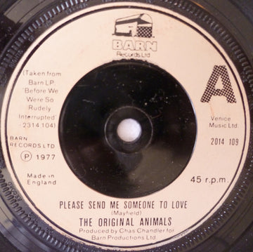 The Animals : Please Send Me Someone To Love (7", Single)