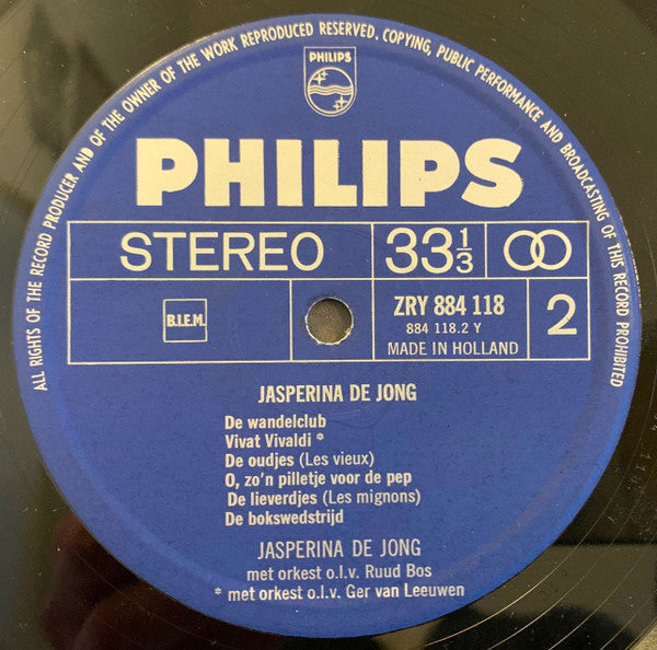 Jasperina De Jong : Jasperina De Jong (LP, Comp, Club)