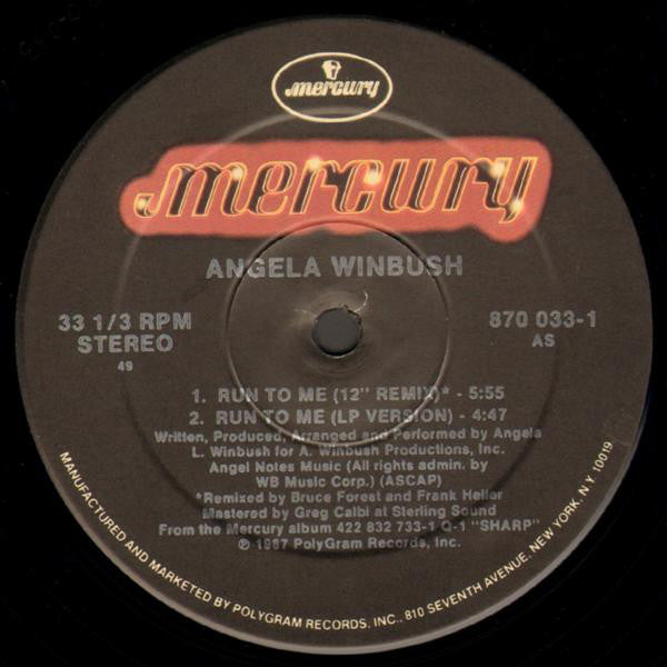 Angela Winbush : Run To Me (12")