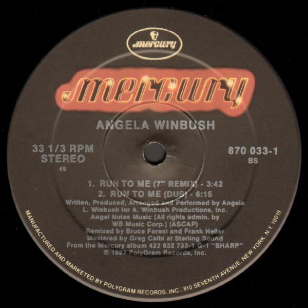 Angela Winbush : Run To Me (12")