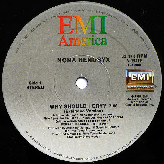 Nona Hendryx : Why Should I Cry? (Extended Version) (12", Single)