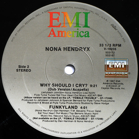 Nona Hendryx : Why Should I Cry? (Extended Version) (12", Single)