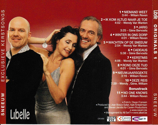 William Reven, Wendy Van Wanten En Gene Bervoets : Libelle Originals 1 - Sneeuw (Exclusieve Kerstsongs) (CD, Album, Promo)