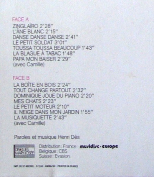 Henri Dès : Cache-Cache Volume 4 - L'Ane Blanc (LP, Album)