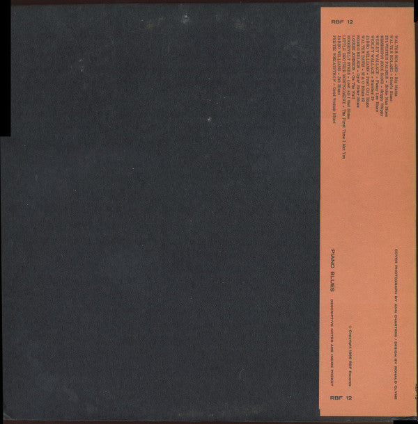 Various : Piano Blues (LP, Comp)