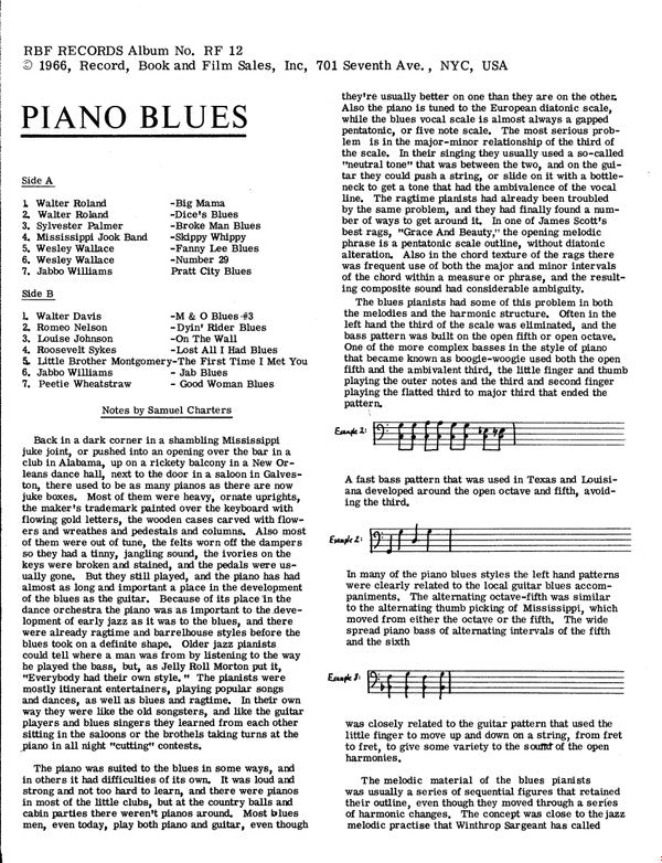 Various : Piano Blues (LP, Comp)