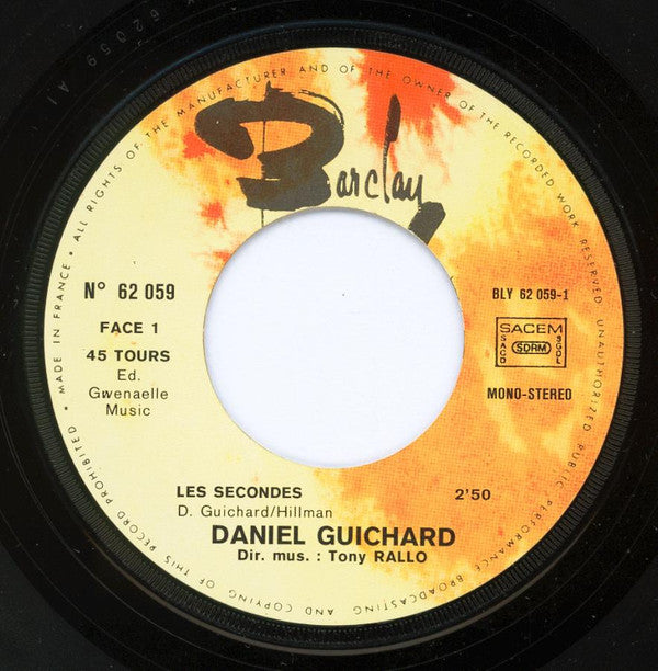 Daniel Guichard : Les Secondes (7", Single)