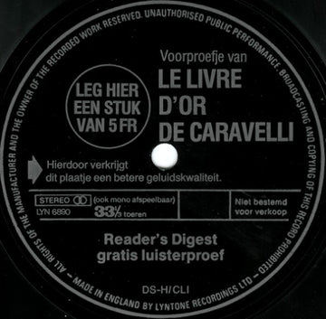 Caravelli : Voorproefje Van Le Livre D'Or De Caravelli (Flexi, 7", S/Sided, Comp, Promo)