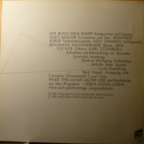 Inga Rumpf / Der Bund : Wilde Ehe (12", Maxi)