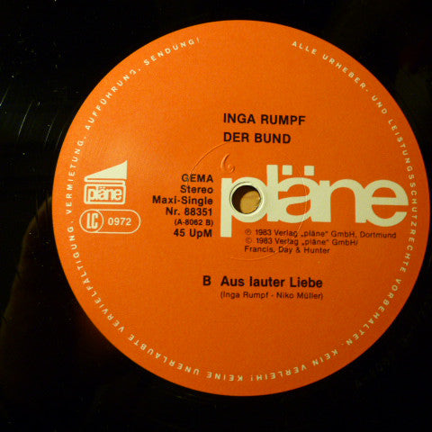 Inga Rumpf / Der Bund : Wilde Ehe (12", Maxi)