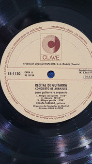 Joaquín Rodrigo / Sor* - Tárrega* - Moreno Torroba* / Renata Tarragó / Orquesta De Conciertos De Madrid Director: Odón Alonso : Concierto De Aranjuez / Recital de Guitarra (LP, RE)