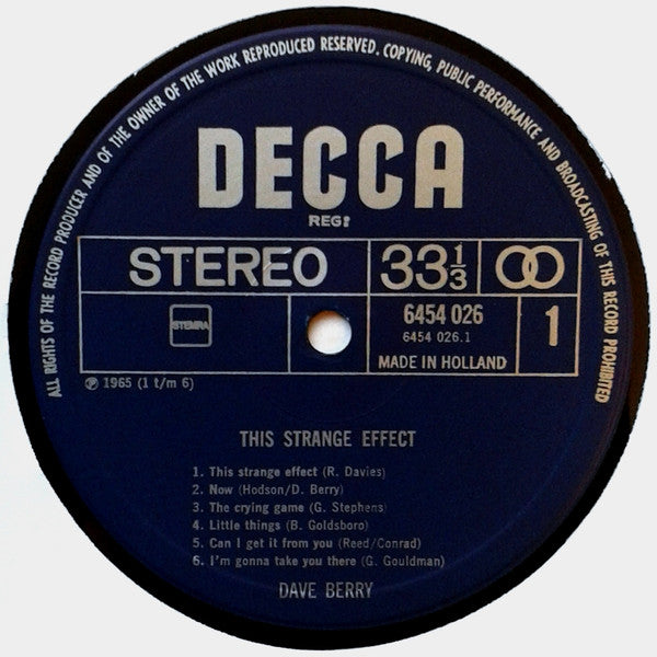 Dave Berry : This Strange Effect (LP, Comp)