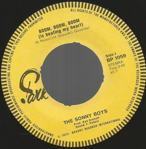 The Sonny Boys : Boom! Boom! Boom! Is Beating My Heart (7", Single)