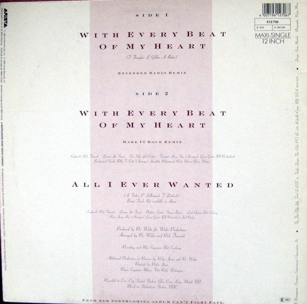 Taylor Dayne : With Every Beat Of My Heart (12", Maxi)