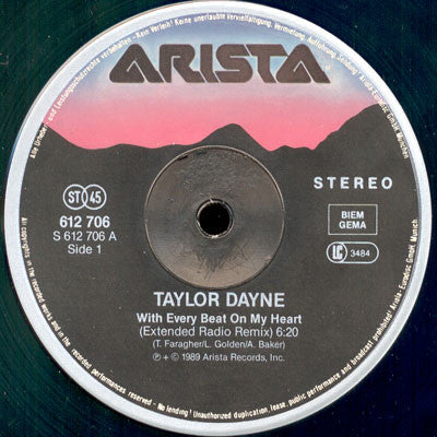 Taylor Dayne : With Every Beat Of My Heart (12", Maxi)