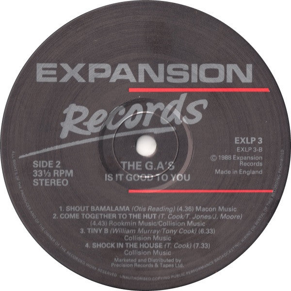 The G.A.'s : Is It Good To You (LP, Album)