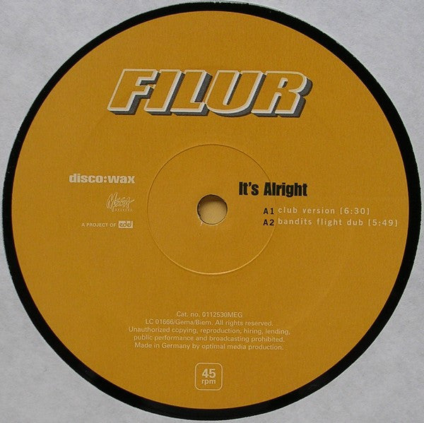 Filur Meets Miss Nellie Ettison* : It's Alright (12")
