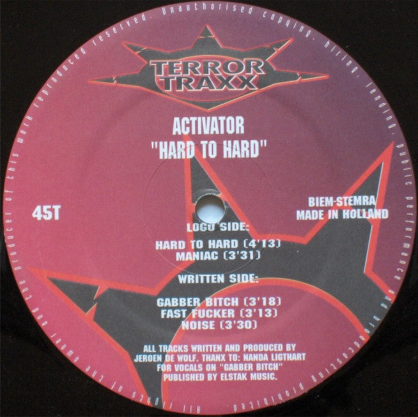 Activator : Hard To Hard (12")