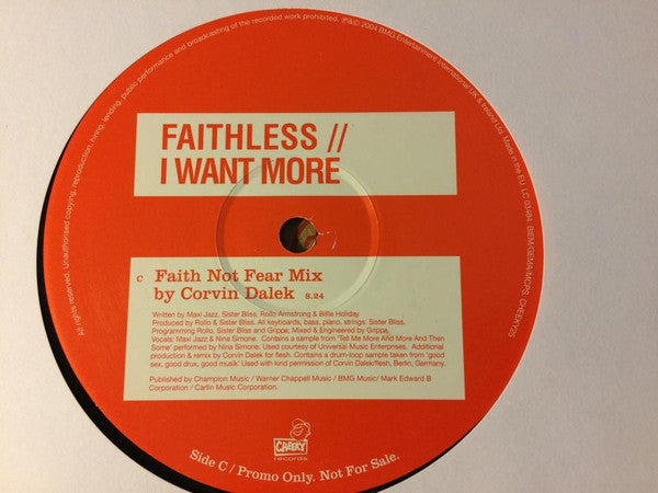 Faithless : I Want More (2x12", Single, Promo)