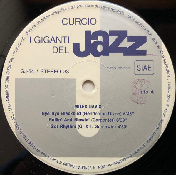 Miles Davis, Coleman Hawkins, Stan Getz, Don Byas, Kenny Clarke, John Coltrane : Jazz Giants (2xLP, Comp, Mono)