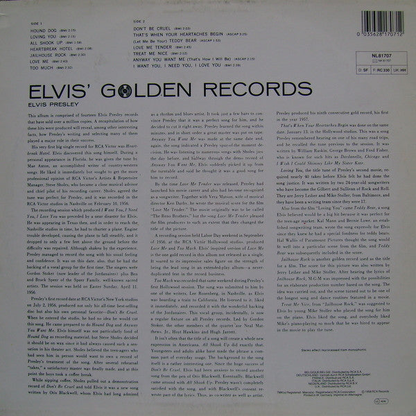 Elvis Presley : Elvis' Golden Records (LP, Comp, RE)