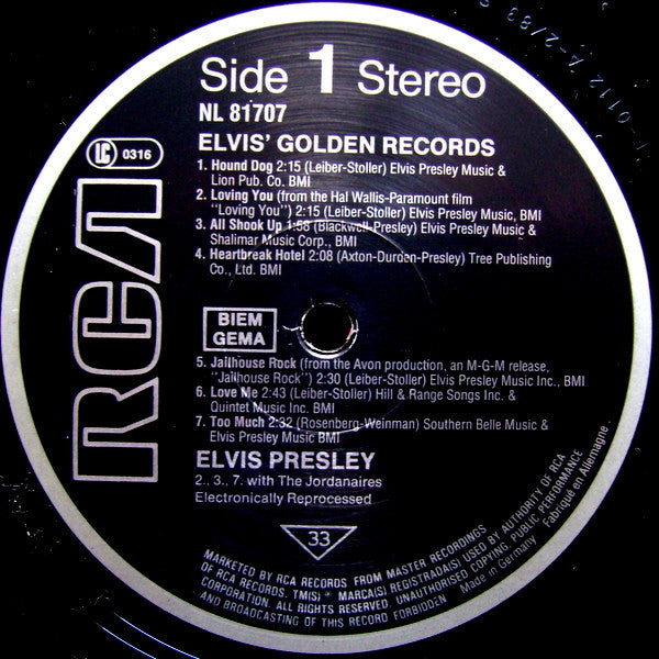 Elvis Presley : Elvis' Golden Records (LP, Comp, RE)