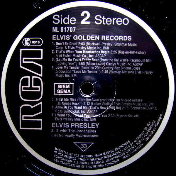 Elvis Presley : Elvis' Golden Records (LP, Comp, RE)