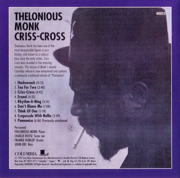 Thelonious Monk : Criss-Cross (CD, Album, RE, RM)
