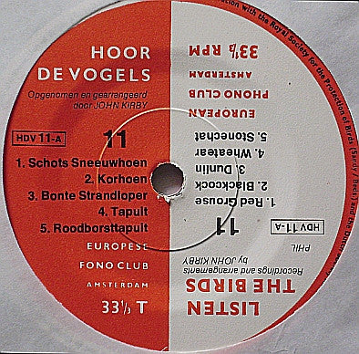 John Kirby (4) : Listen The Birds 11 = Hoor De Vogels 11 (7", RP)