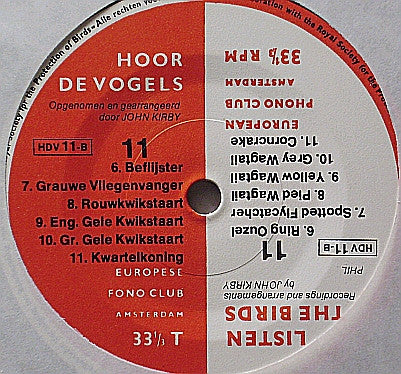 John Kirby (4) : Listen The Birds 11 = Hoor De Vogels 11 (7", RP)