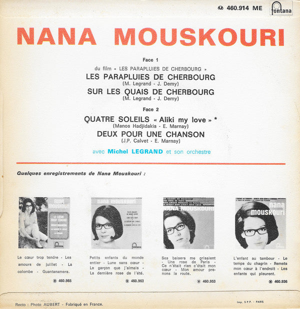 Nana Mouskouri : Les Parapluies De Cherbourg (7", EP)