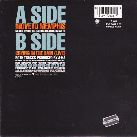 a-ha : Move To Memphis (7", Single)