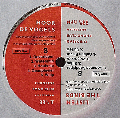 John Kirby (4) : Listen The Birds 8 = Hoor De Vogels 8 (7", EP, RP)