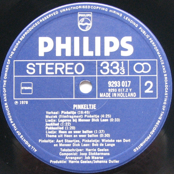 Aart Staartjes, Wieteke van Dort, Bob De Lange : Pinkeltje (Naar De Gelijknamige Familiefilm) (LP, Album)