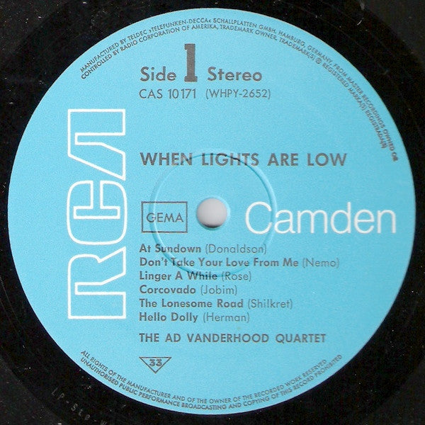 Ad Van Den Hoed Kwartet : When Lights Are Low (LP, Album)