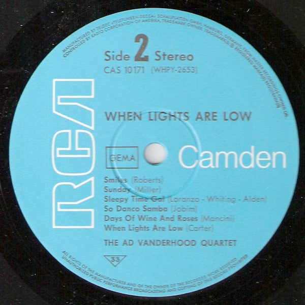 Ad Van Den Hoed Kwartet : When Lights Are Low (LP, Album)