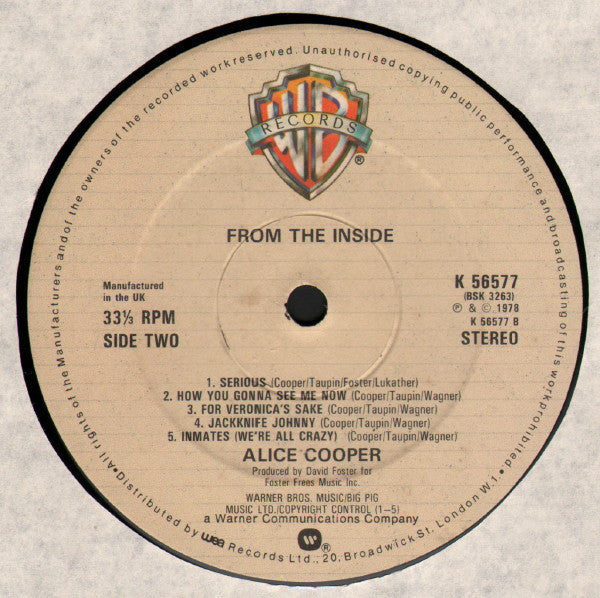 Alice Cooper (2) : From The Inside (LP, Album)