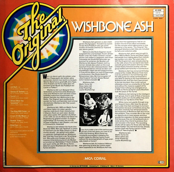 Wishbone Ash : The Original Wishbone Ash (LP, Comp, RE)