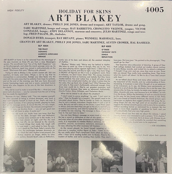Art Blakey : Holiday For Skins Vol. 2 (LP, Album, Ltd, RE, Unofficial, 180)